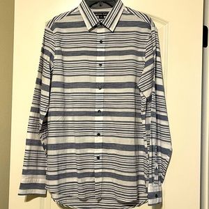 NWOT Men’s Stripped Micheal Kors Long Sleeve Button up Shirt